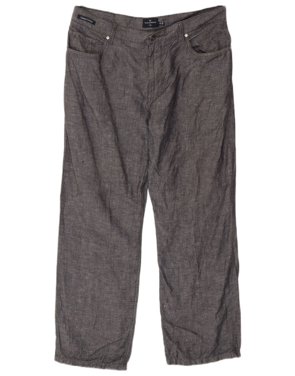 Męskie spodnie casual Marks & Spencer Blue Harbor Straight W36 L29 Szare