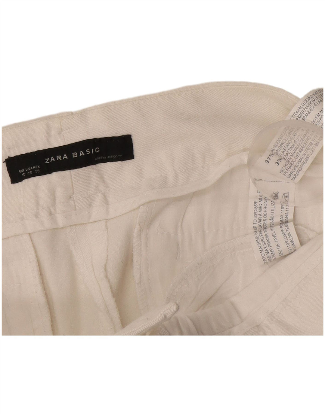 Damskie spodenki Chino Zara EU 40 Medium W30 Biała bawełna