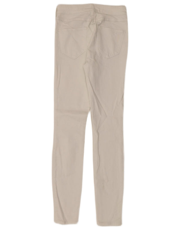 Damskie jeansy obcisłe Hollister US 1 XS W25 L28 Białe bawełniane
