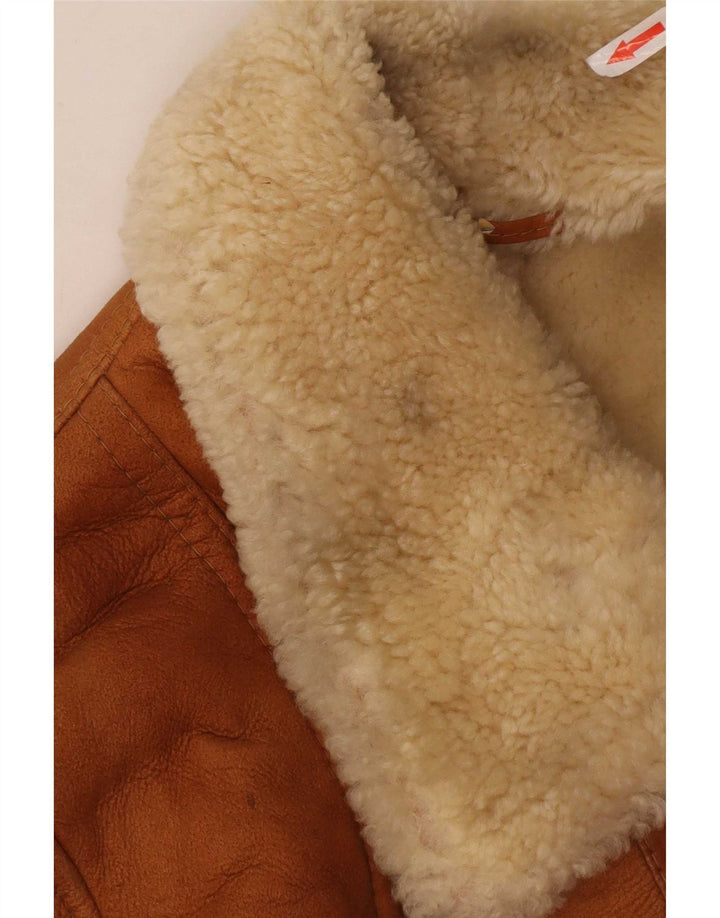 Męska kurtka shearling vintage IT 52 XL beżowa