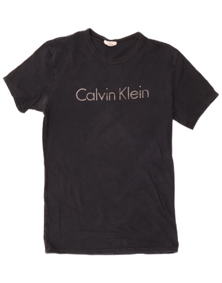 Męski T-shirt z grafiką Calvin Klein, mały, czarny, bawełniany