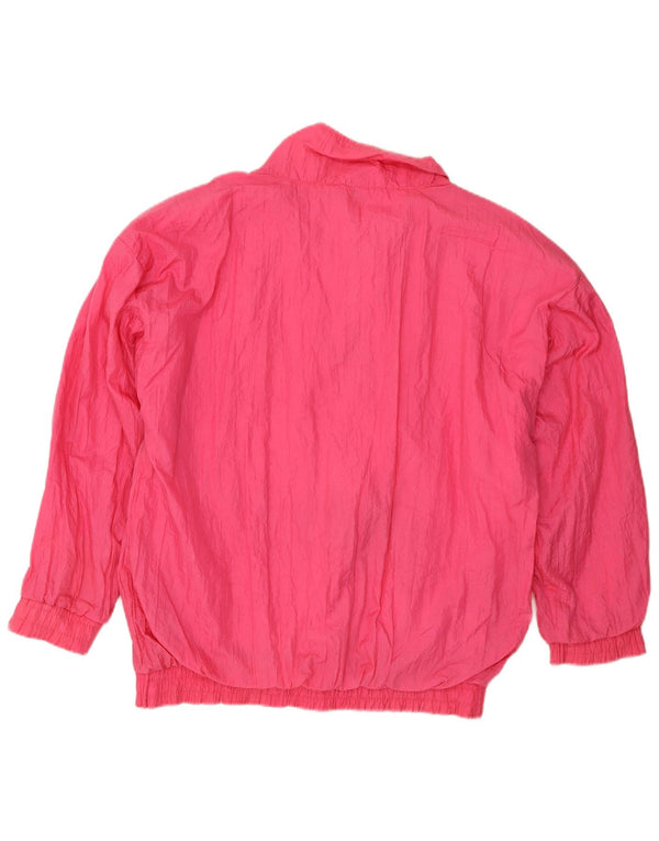 Vintage męska kurtka Anorak UK 42/44, duża, różowa nylonowa