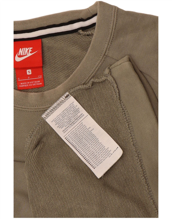 Męski sweter NIKE, mały, bawełniany khaki