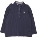 L.L.BEAN Womens Oversized Button Neck Sweatshirt Jumper UK 18 XL Navy Blue Vintage L.L.Bean and Second-Hand L.L.Bean from Messina Hembry 