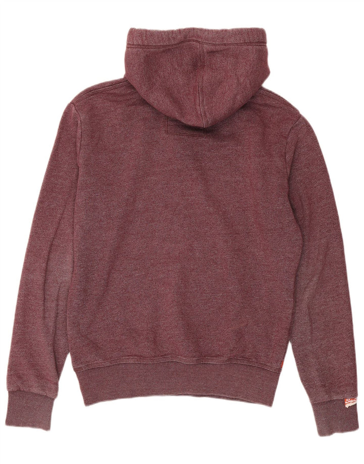 SUPERDRY Męski sweter z kapturem, średniej wielkości bordowa bawełna
