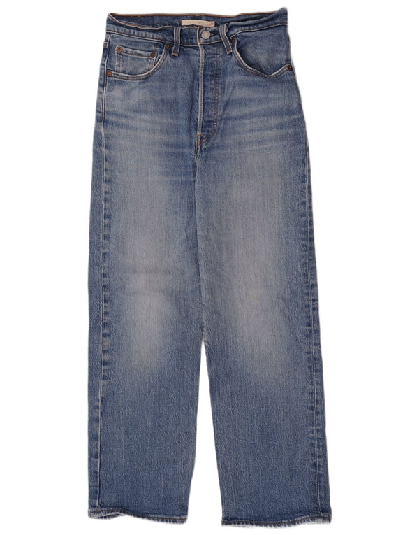 Damskie proste dżinsy Levi's z wysokim stanem W27 L27, niebieska bawełna
