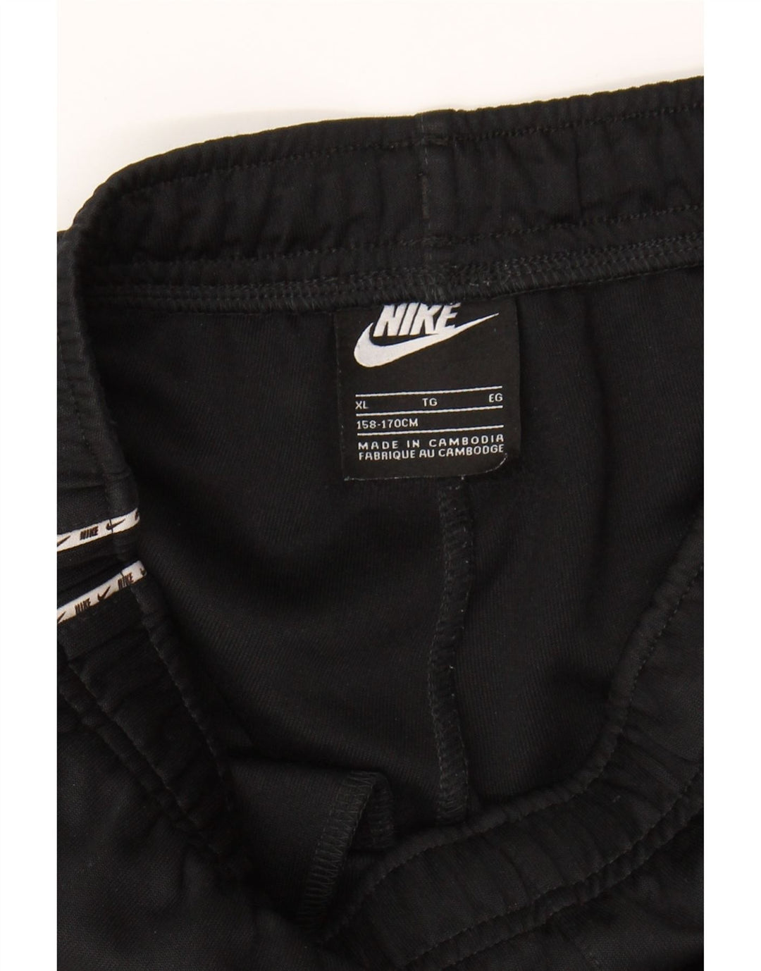 NIKE Boys Tracksuit Trousers Joggers 13-14 Years XL Black Polyester