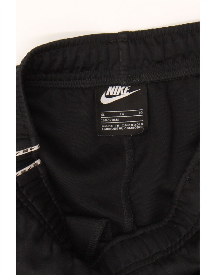 NIKE Boys Tracksuit Trousers Joggers 13-14 Years XL Black Polyester