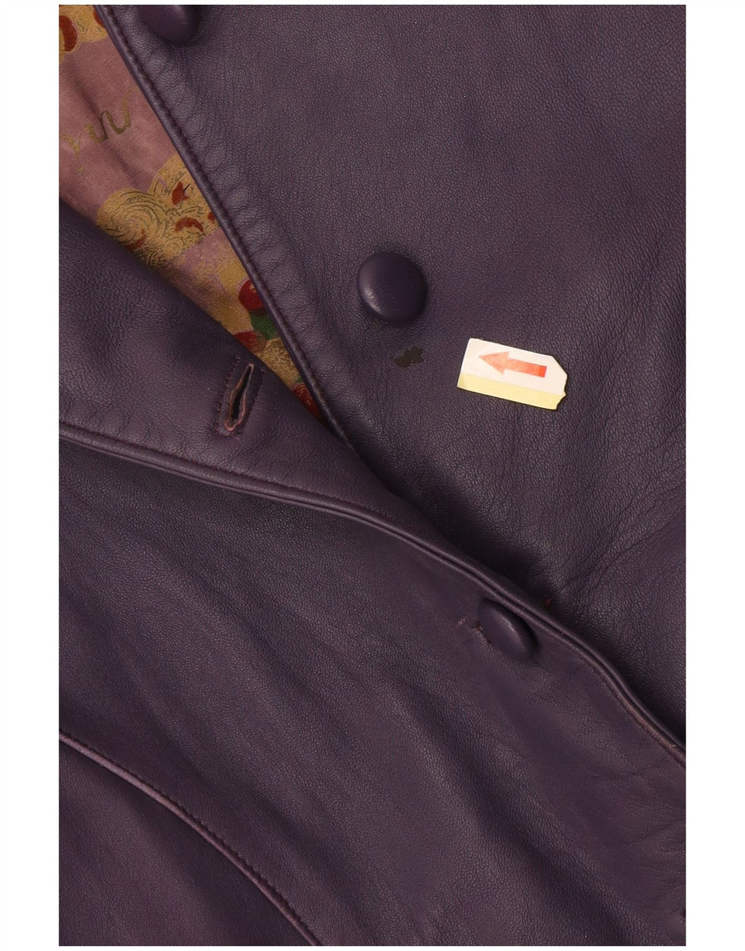 Vintage damska kurtka skórzana typu Crop UK 10, mała fioletowa