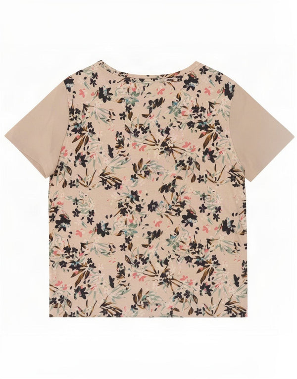T-shirt damski Marks & Spencer Top UK 14 Large, beżowy, w kwiaty, wiskoza