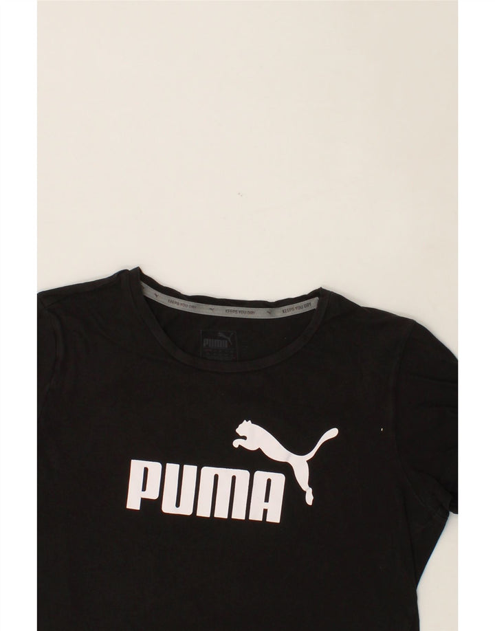 PUMA Womens Graphic T-Shirt Top UK 14 Medium Black Cotton Vintage Puma and Second-Hand Puma from Messina Hembry 