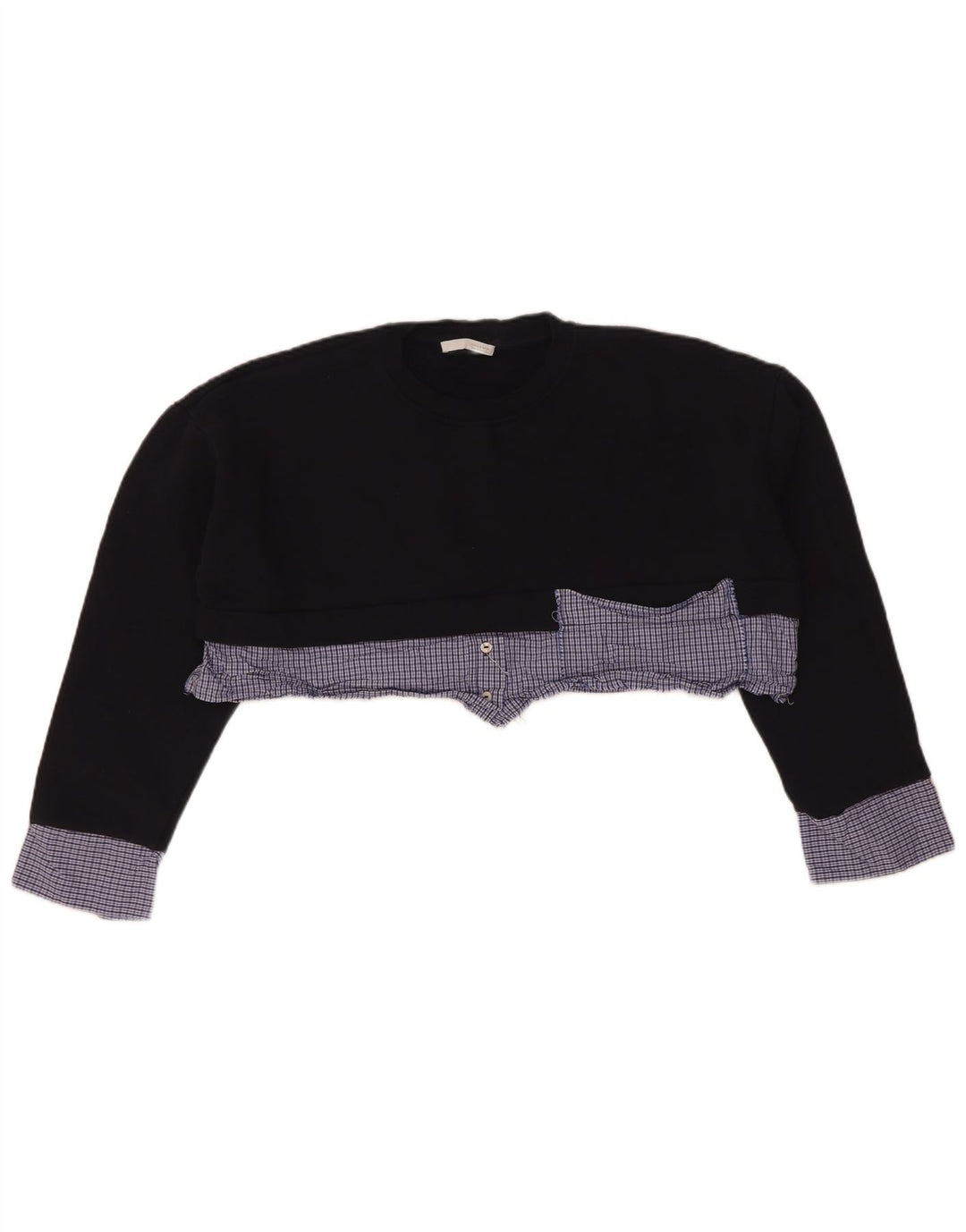 Damska bluza oversize Zara Crop UK 10 w małą granatową kratkę