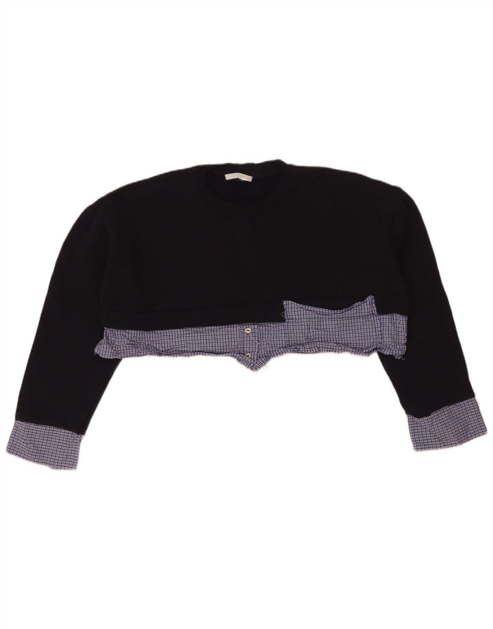Damska bluza oversize Zara Crop UK 10 w małą granatową kratkę