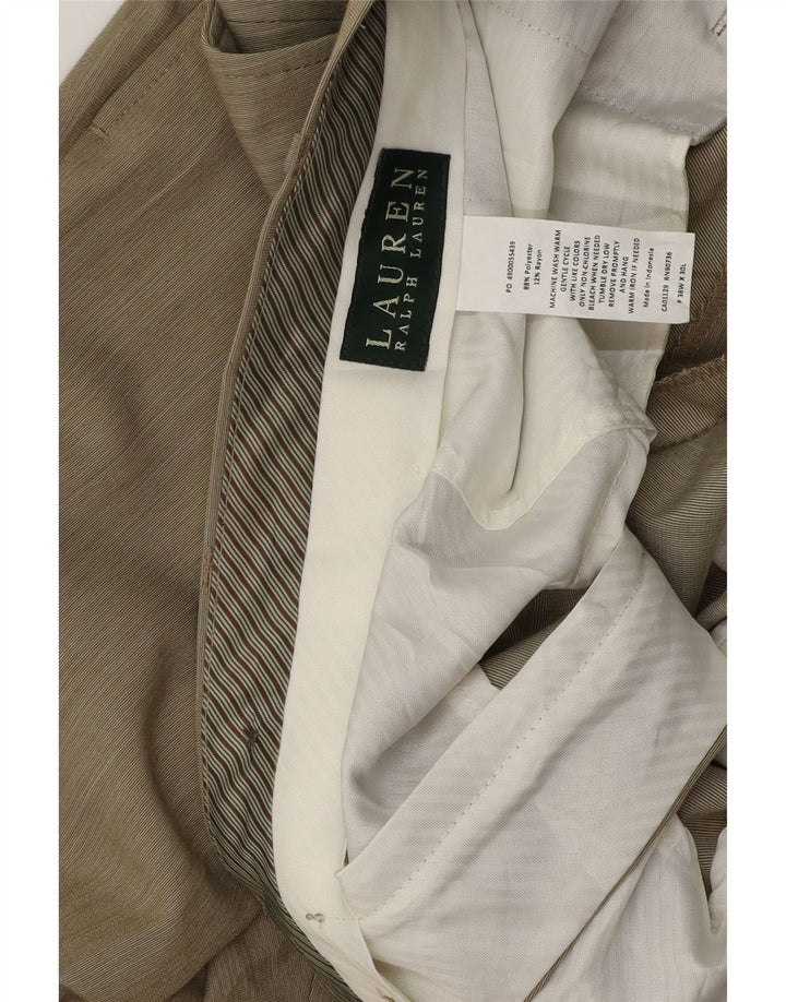 RALPH LAUREN Męskie proste spodnie garniturowe W38 L30 Beżowy poliester