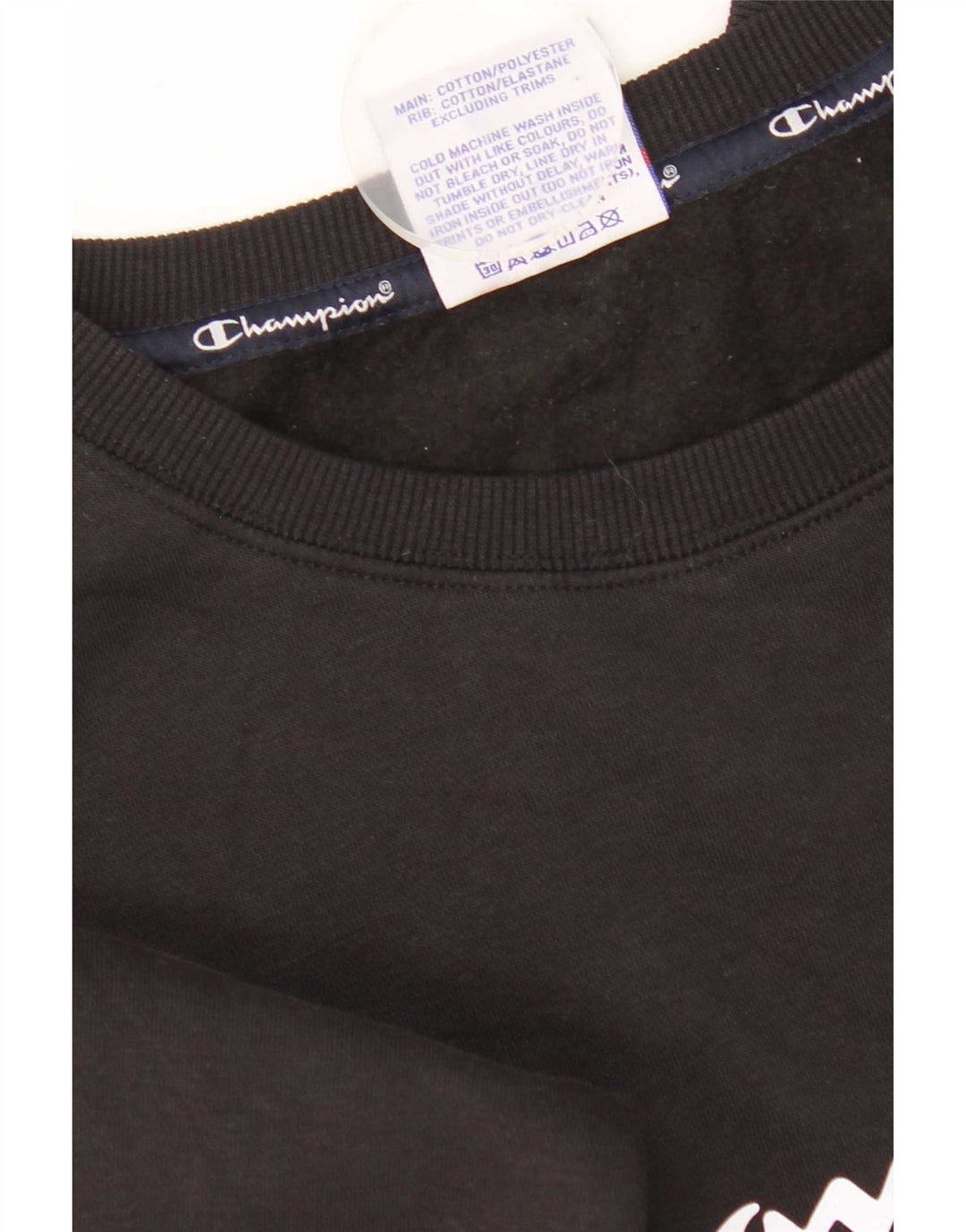 Damska bluza z grafiką Champion UK 12, średnia czarna bawełna
