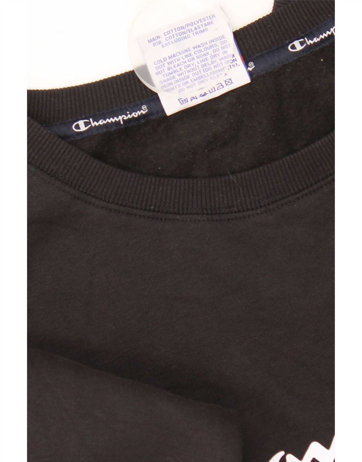 Damska bluza z grafiką Champion UK 12, średnia czarna bawełna