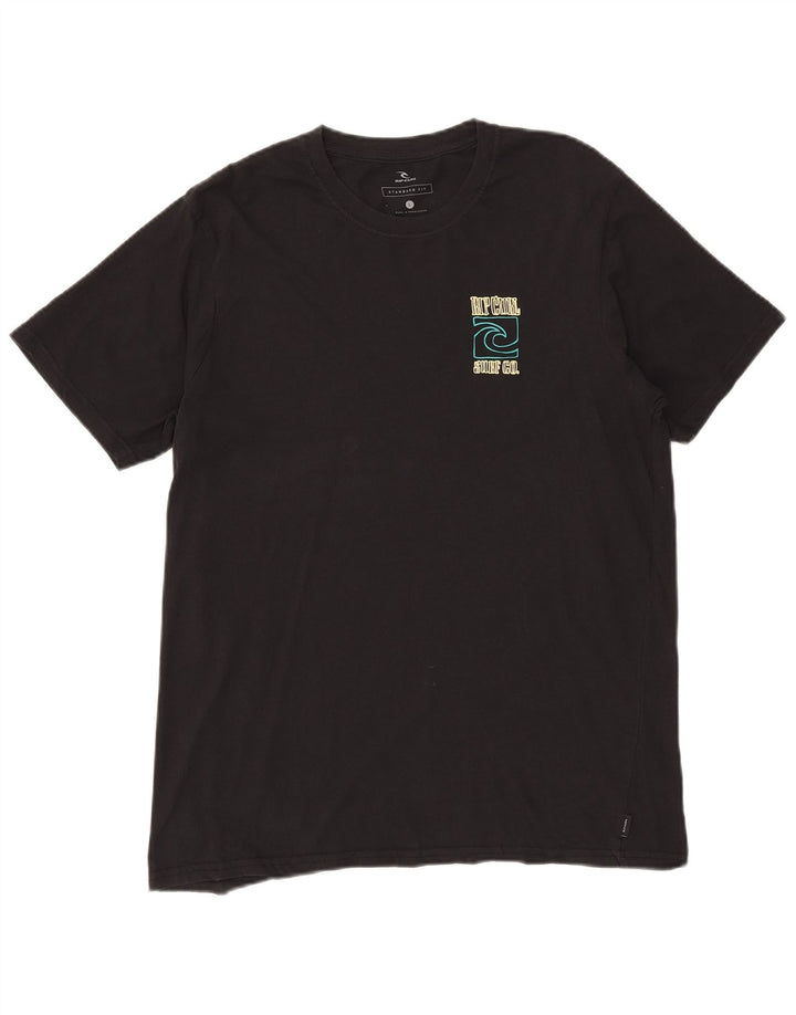 Męski T-shirt z grafiką Rip Curl o standardowym kroju, duży, czarny