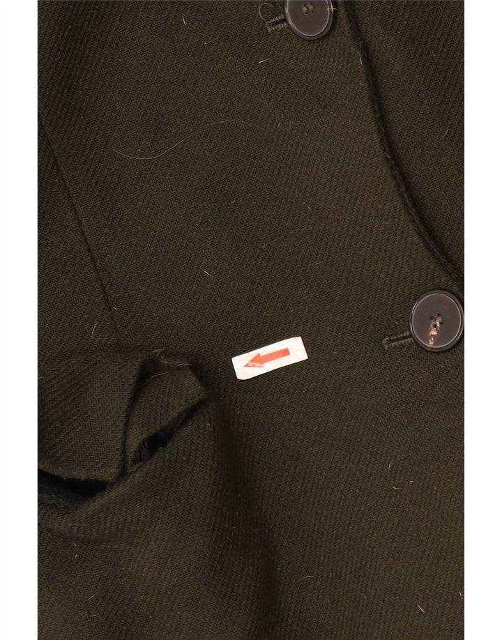 Zara Womens Overcoat UK 10 Small Khaki Wool