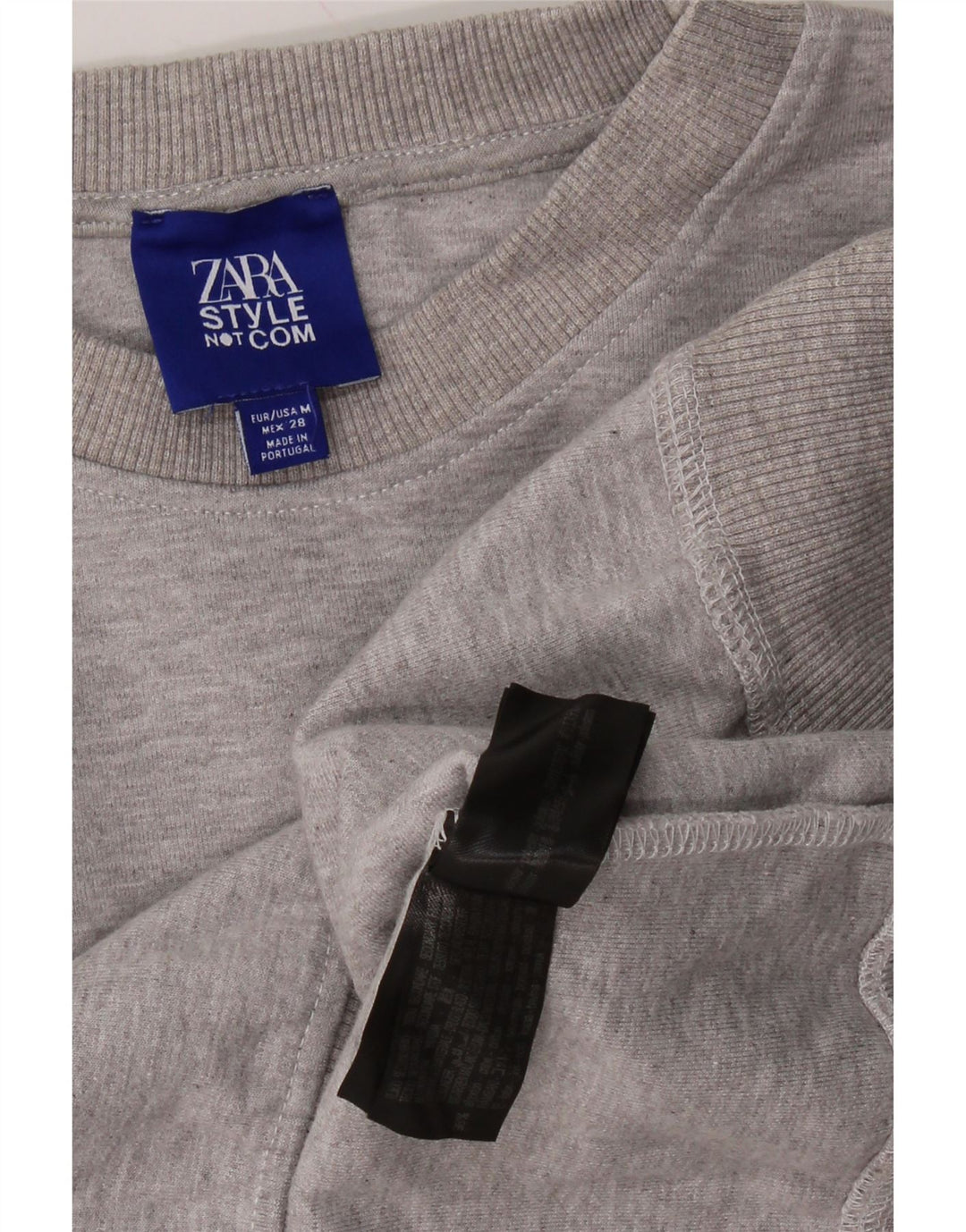 Damski sweter oversize z grafiką ZARA UK 14, średni szary nakrapiany