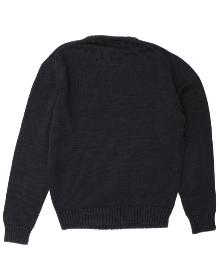 Męski sweter z okrągłym dekoltem Zara, średniej wielkości, czarny, bawełniany