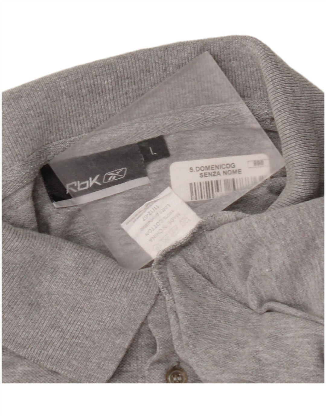 Męska koszulka polo Reebok, duża, szara, bawełniana w plamki