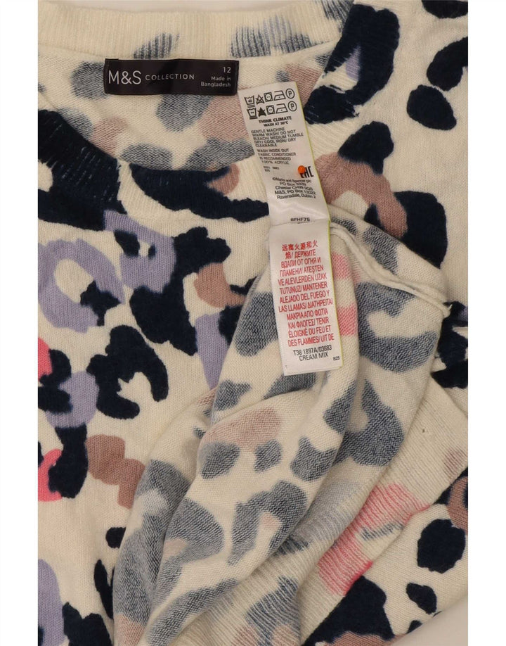 Marks & Spencer Damski sweter z dekoltem w łódkę, UK 12, średni beż
