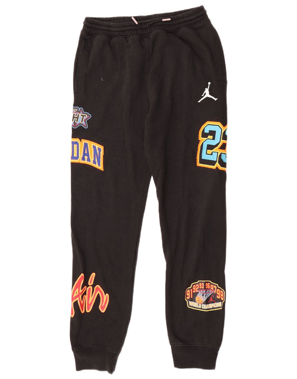 Jordan Boys Graphic Tracksuit Trousers Joggers 13-14 Years XL Black Cotton