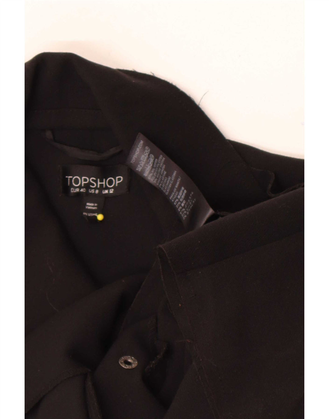 Krótki trencz damski Topshop UK 12, średni czarny poliester
