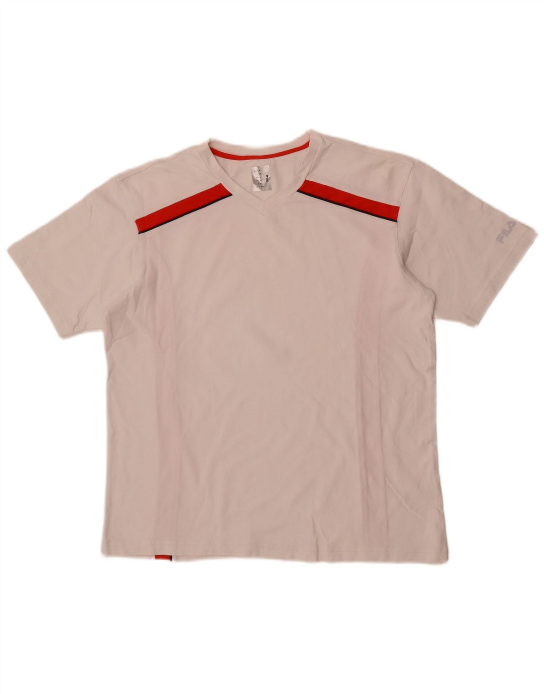 T-shirt męski Fila Top, średni biały poliamid z blokami kolorów