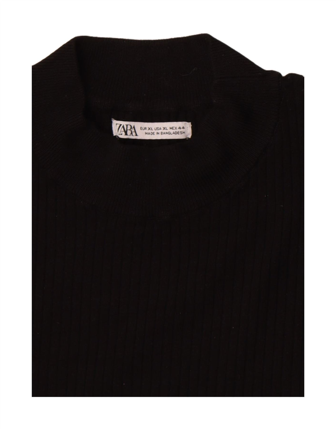 Damski top z długim rękawem Zara UK 18 XL, czarny