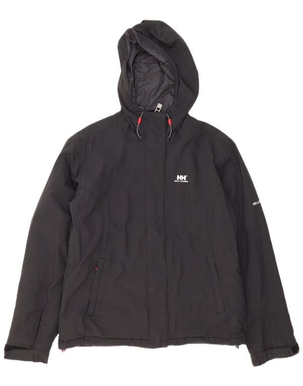 Helly Hansen Womens Hooded Windbreaker Jacket UK 14 Medium Black