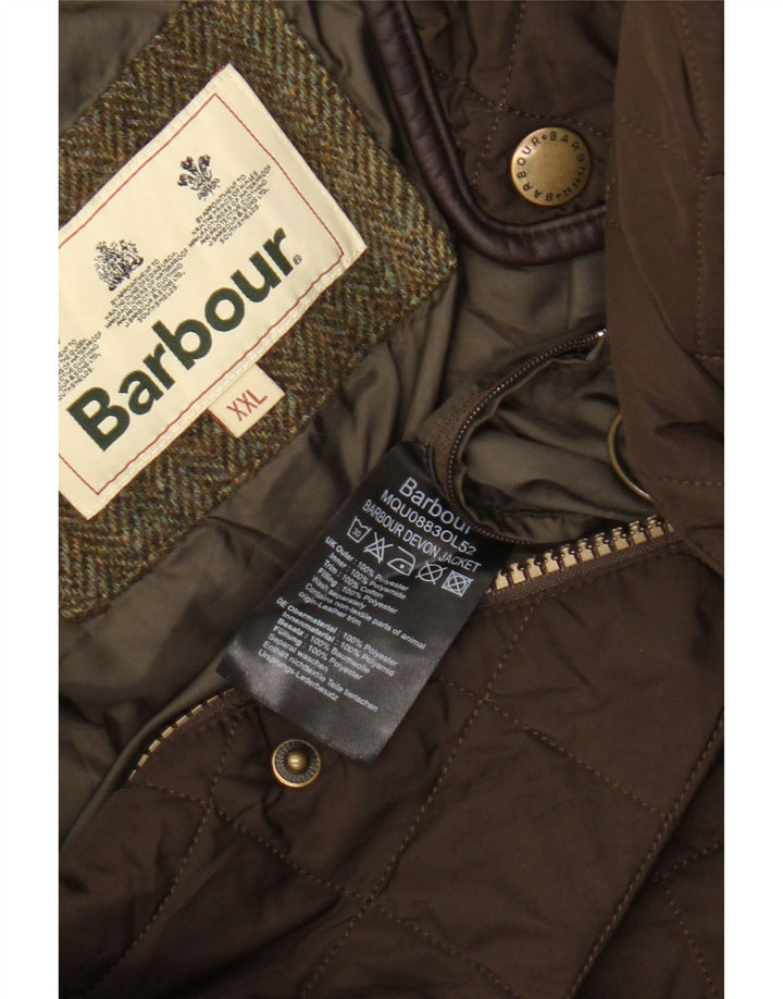Męska pikowana kurtka Barbour UK 44 2XL Brązowa, poliester