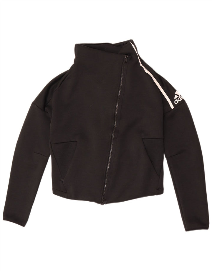 Damska bluza dresowa Adidas Crop Top Jacket UK 8/10 Mały czarny poliester