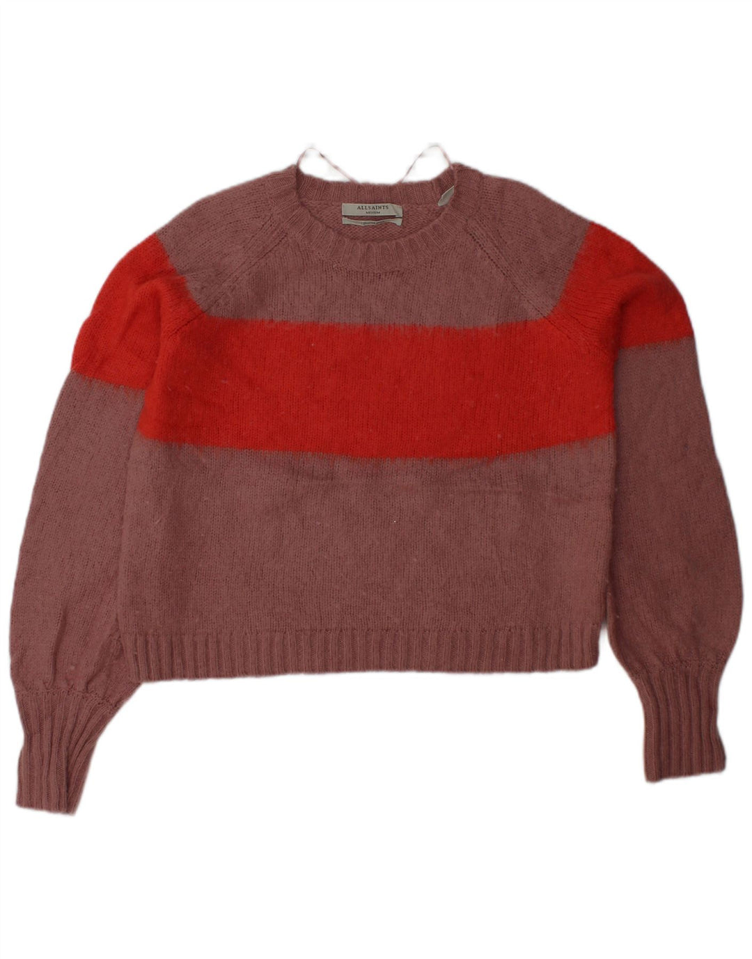 Damski sweter z okrągłym dekoltem ALL SAINTS UK 14 w kolorze średniego różu