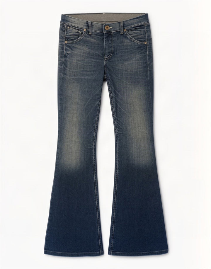 Damskie jeansy Benetton Flared W32 L33 Niebieskie
