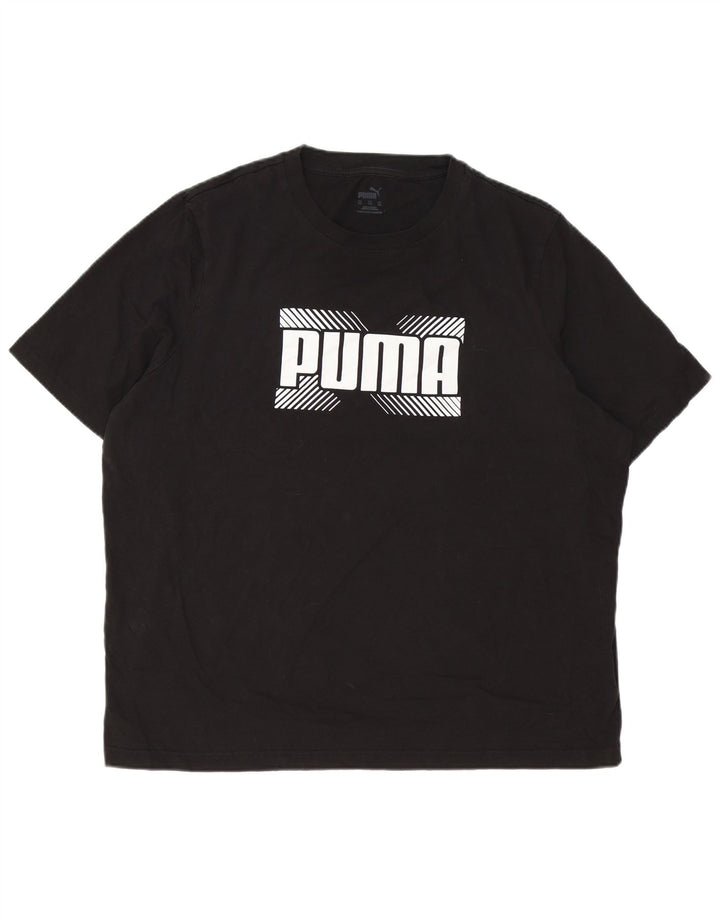 Męska koszulka z grafiką Puma, 2XL, czarna, bawełniana