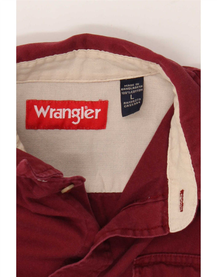 Koszula męska Wrangler, duża, bordowa, bawełniana