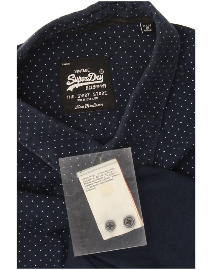 Koszula męska SUPERDRY, bawełniana w kolorze granatowym, w cętki