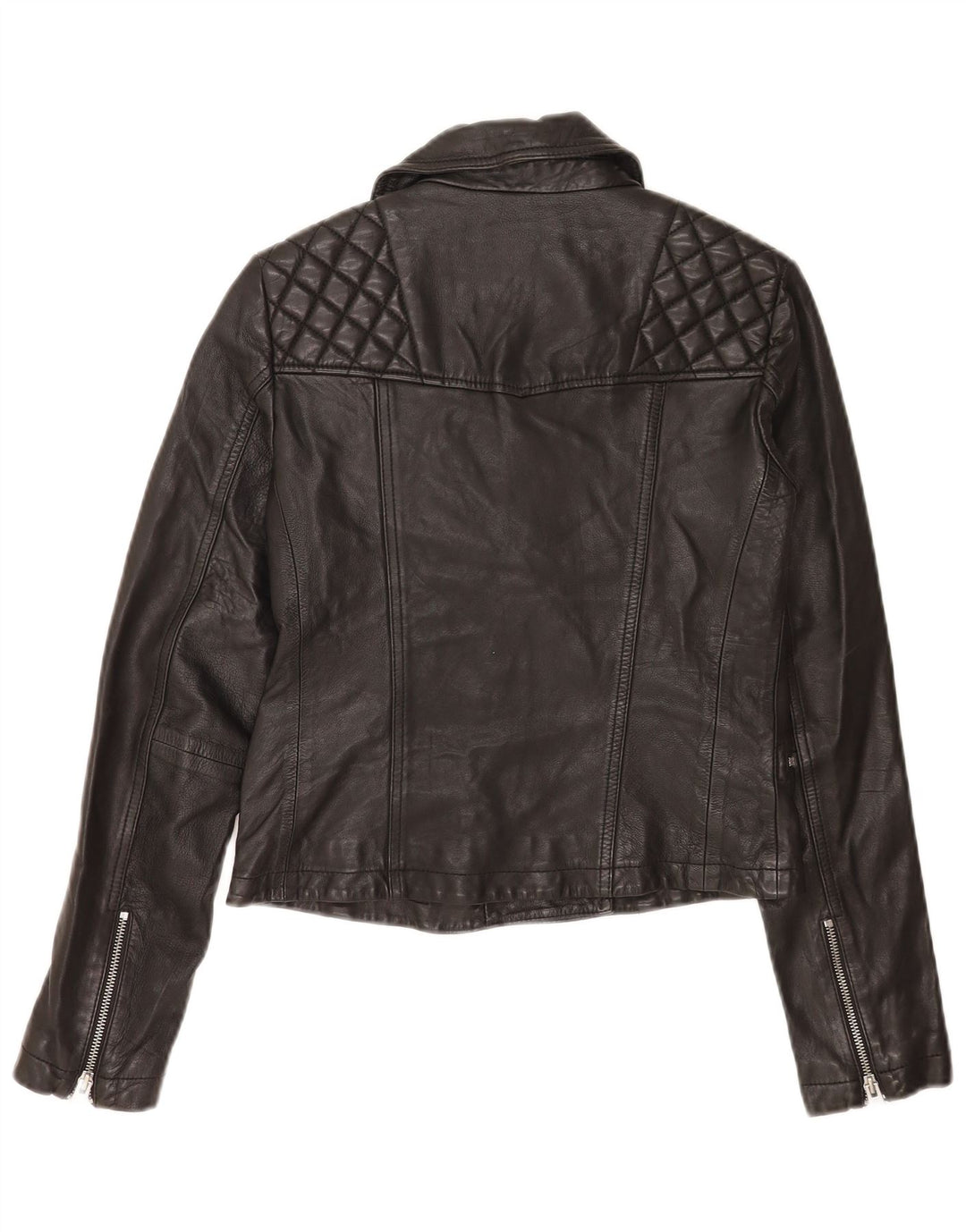Damska kurtka motocyklowa All Saints Crop Leather UK 8, mała czarna