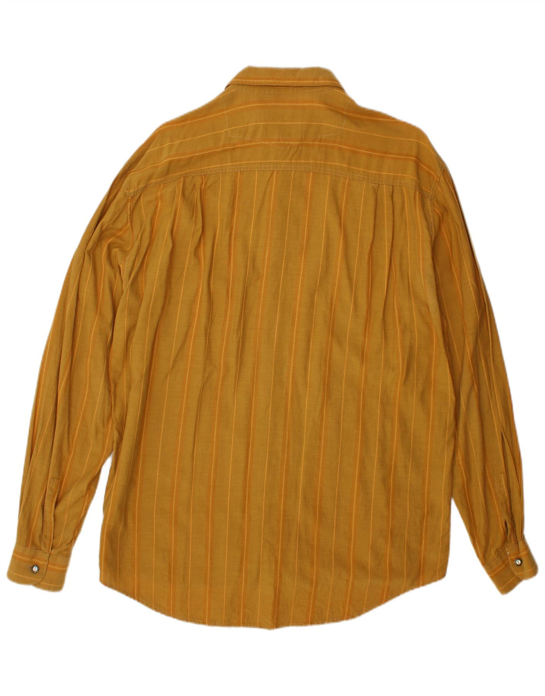 Koszula męska w stylu vintage, duża, żółta, w prążki