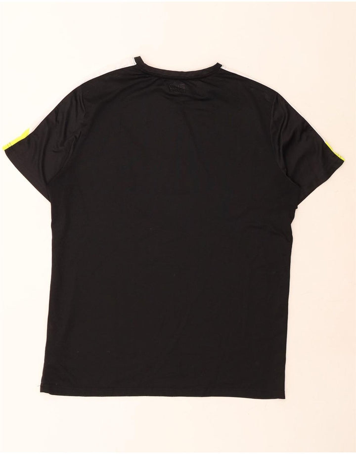 FILA Mens T-Shirt Top XL Black Colourblock Polyester Vintage Fila and Second-Hand Fila from Messina Hembry 