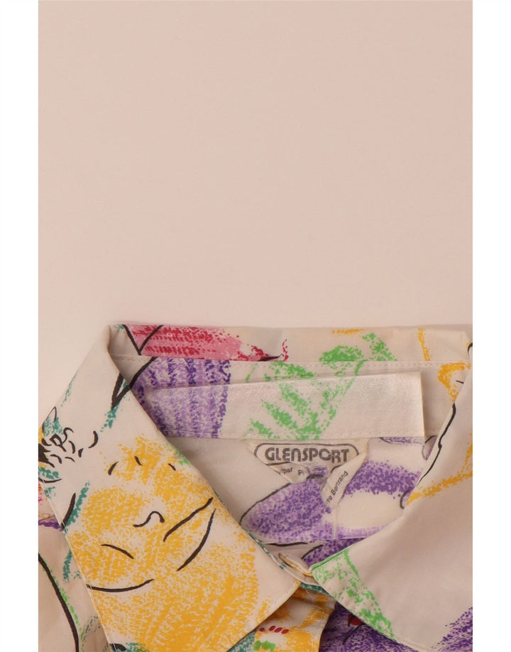 Damska sukienka koszulowa z krótkim rękawem VINTAGE UK 14, duża, wielobarwna w kwiaty