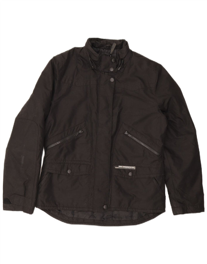 Damska kurtka wiatrówka oversize Levi's UK 10, mała, czarna, poliester