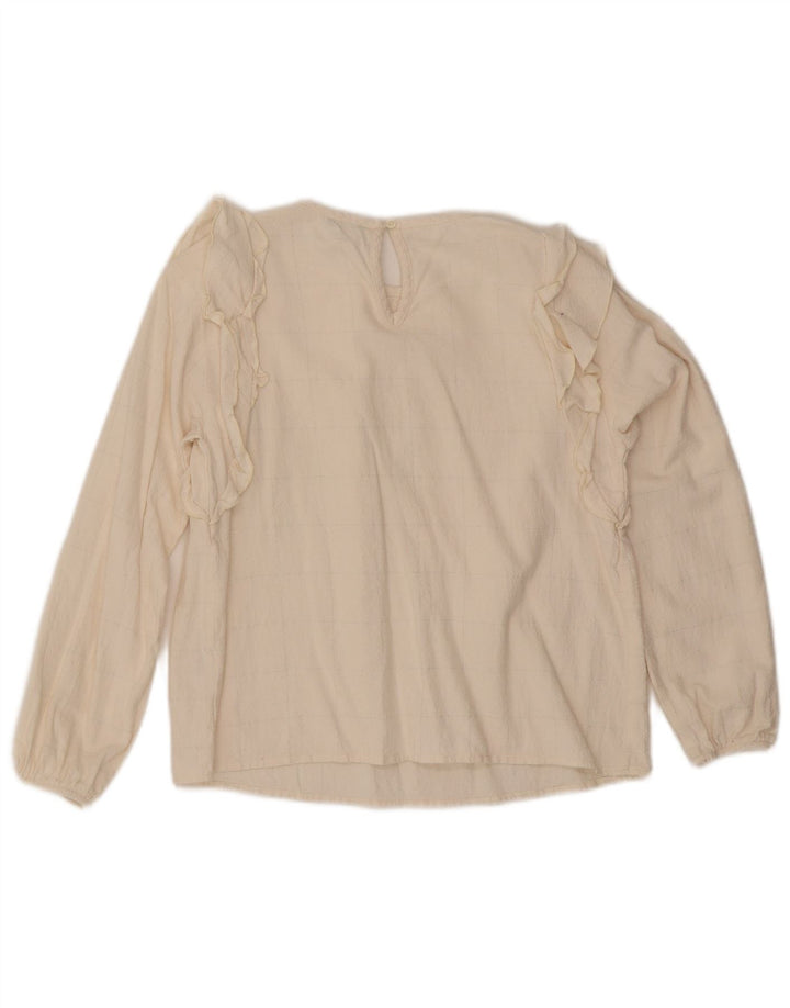 Dziewczęca bluzka Benetton z falbanką z przodu, 11-12 lat, 2XL w białą kratkę