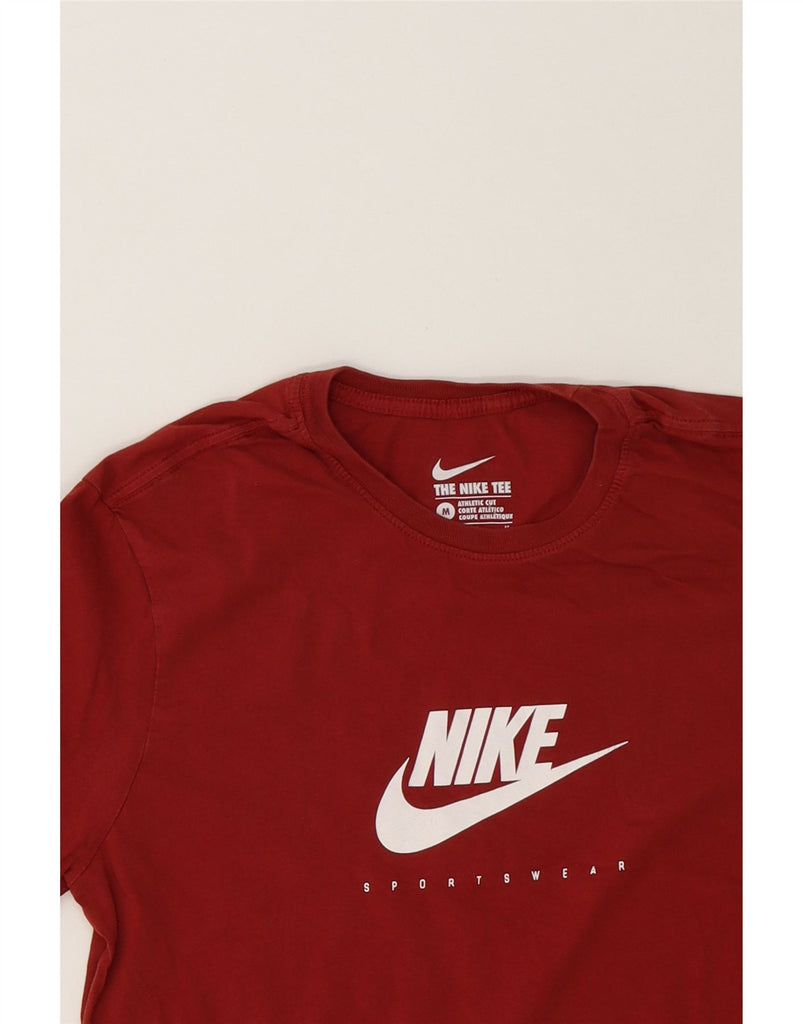 NIKE Mens Athletic Cut Graphic T-Shirt Top Medium Red Striped Cotton Vintage Nike and Second-Hand Nike from Messina Hembry 