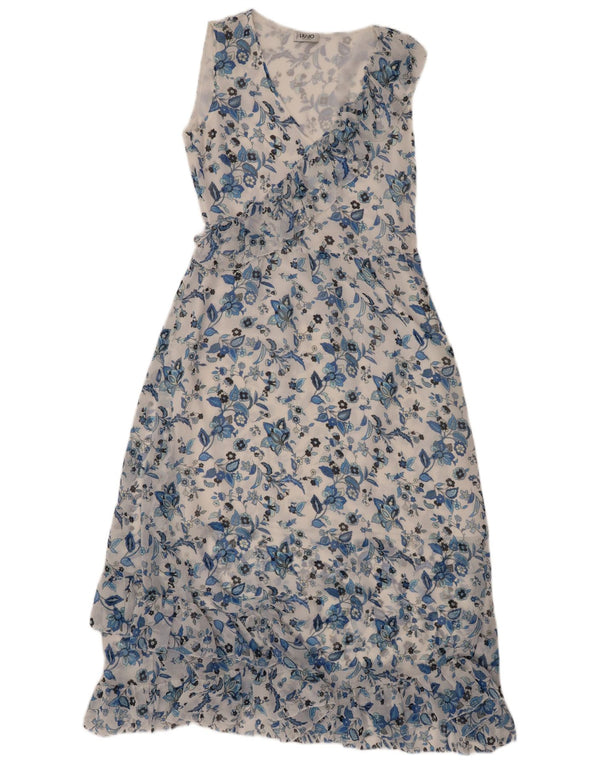 Damska sukienka maxi bez rękawów LIU JO IT 40 w małe białe kwiaty