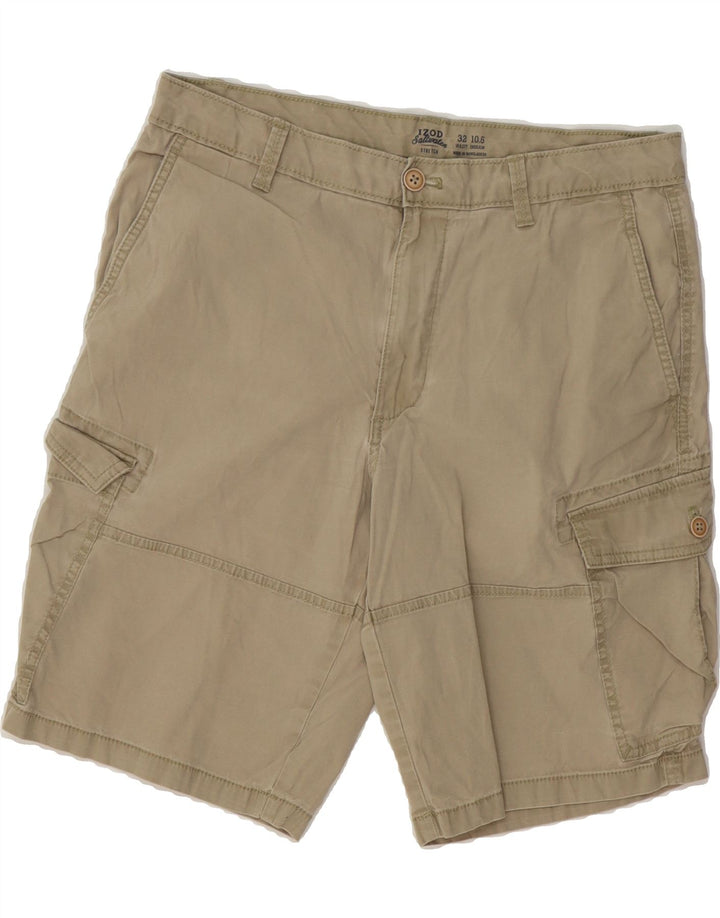 IZOD Mens Salt Water Cargo Shorts W32 Medium Beige Cotton Vintage Izod and Second-Hand Izod from Messina Hembry 