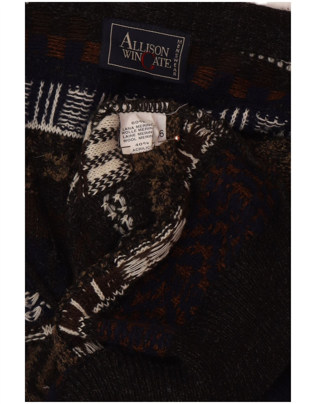 ALLISON WINGATE Męski sweter kardigan IT 56 2XL wielokolorowy Fair Isle
