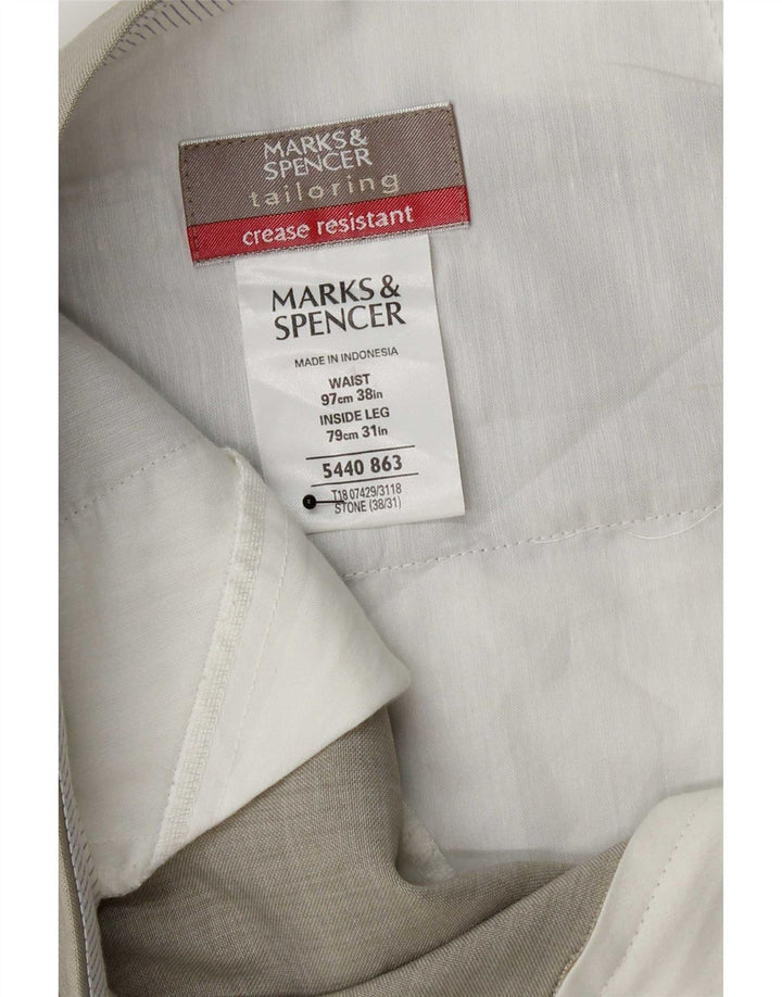 Męskie spodnie codzienne Marks & Spencer W38 L31 Szary poliester