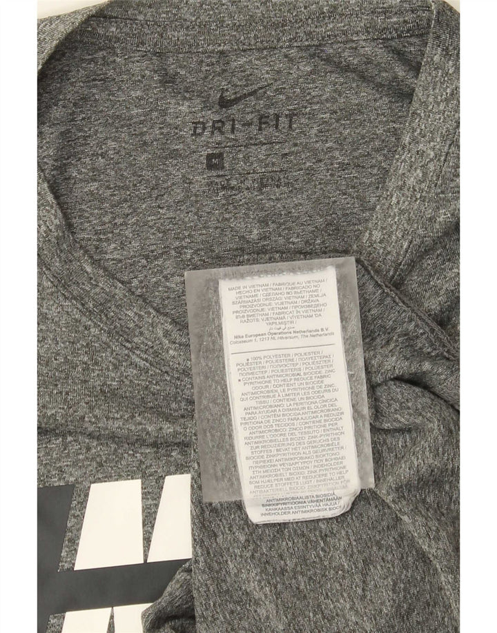 Męski T-shirt Nike Dri Fit z grafiką, średnioszary, nakrapiany poliester